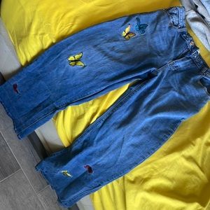 Cute butterfly jeans